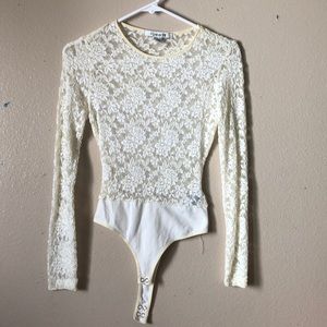 Forever 21 jumpsuit white floral